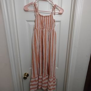 Peach stripe sun dress